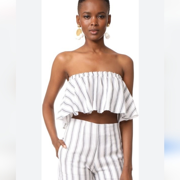 Faithfull the Brand Tops - Faithfull The Brand Striped Flowy Linen Tube Top